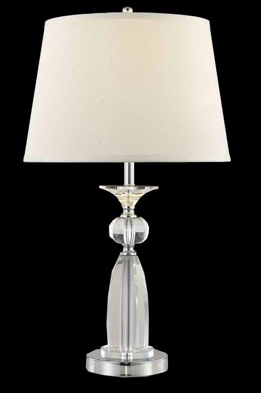 Grace Collection Table Lamp H25in D15in Lt:1 Chrome Finish Crystal and Metal