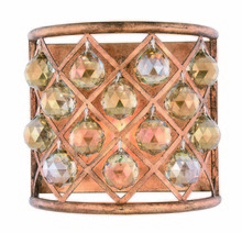 Elegant 1214W11GI-GT/RC - Madison 1 light Golden Iron Wall Sconce Golden Teak (Smoky) Royal Cut Crystal
