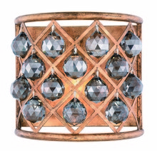 Elegant 1214W11GI-SS/RC - Madison 1 light Golden Iron Wall Sconce Silver Shade (Grey) Royal Cut Crystal