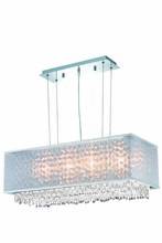 Elegant 1691D29C-CL03/SS - 1691 Moda Collection Hanging Fixture w/ Silver Fabric Shade L29in W13in H11in Lt:4 Chrome Finish (Sw