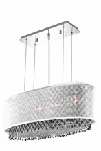 Elegant 1692D29C-CL03/SS - 1692 Moda Collection Hanging Fixture w/ Silver Fabric Shade L29in W13in H11in Lt:4 Chrome Finish (Sw