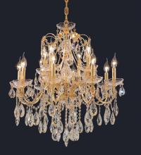 Elegant 2016D28G/RC - St. Francis 12 Light Gold Chandelier Clear Royal Cut Crystal