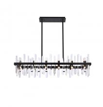 Elegant 2200G42BK - Serena 42 inch crystal rectangle chandelier in black