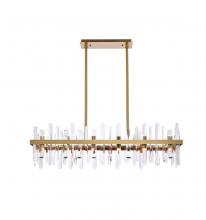 Elegant 2200G42SG - Serena 42 inch crystal rectangle chandelier in satin gold