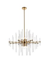 Elegant 2502D31SG - Sienna 31 Inch Crystal Rod Pendant in Gold