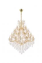 Elegant 2800G46G/RC - Maria Theresa 49 Light Gold Chandelier Clear Royal Cut Crystal