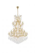 Elegant 2800G54G/RC - Maria Theresa 61 Light Gold Chandelier Clear Royal Cut Crystal