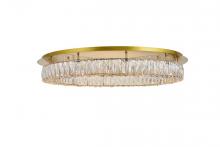 Elegant 3503F33G - Monroe LED Light Gold Flush Mount Clear Royal Cut Crystal