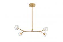 Elegant 3508D30G - Zayne 4 Light Pendant in Gold