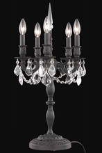 Elegant 9205TL13DB/RC - Rosalia 5 light Dark Bronze Table Lamp Clear Royal Cut Crystal