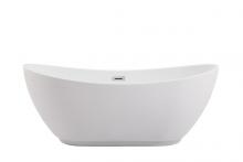 Elegant BT10362GW - 62 Inch Soaking Bathtub in Glossy White