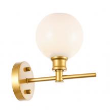 Elegant LD2311BR - Collier 1 Light Brass and Frosted White Glass Wall Sconce