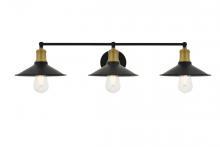 Elegant LD4033W33BRB - Etude 3 Light Brass and Black Wall Sconce
