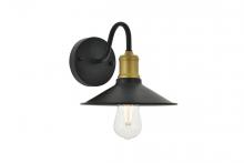 Elegant LD4033W9BRB - Etude 1 Light Brass and Black Wall Sconce