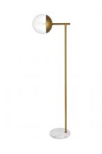 Elegant LD6103BR - Eclipse 1 Light Brass Floor Lamp with Clear Glass