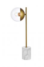 Elegant LD6109BR - Eclipse 1 Light Brass Table Lamp with Clear Glass