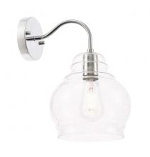 Elegant LD6193C - Pierce 1 Light Chrome and Clear Seeded Glass Wall Sconce