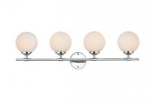 Elegant LD7301W33CH - Ansley 4 Light Chrome and Frosted White Bath Sconce