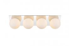 Elegant LD7304W29CH - Jillian 4 Light Chrome and Frosted White Bath Sconce