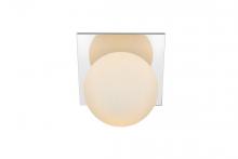 Elegant LD7304W7CH - Jillian 1 Light Chrome and Frosted White Bath Sconce