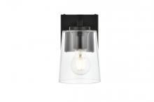 Elegant LD7310W5BLK - Kacey 1 Light Black and Clear Bath Sconce