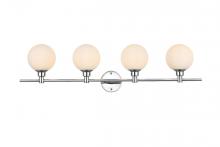 Elegant LD7317W38CH - Cordelia 4 Light Chrome and Frosted White Bath Sconce