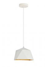 Elegant LDPD2078 - Arden Collection Pendant D10.2 H6.7 Lt:1 Frosted White and Gold Finish