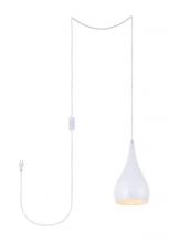 Elegant LDPG2001WH - Nora 1 Light White Plug-in Pendant