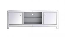 Elegant MF70172S - Reflexion 72 In. Mirrored Tv Stand in Antique Silver