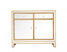 Elegant MF72002G - End Table 2 Drawers 2 Doors 38in. Wx12in. Dx32in. H in Gold