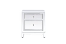 Elegant MF72016WH - 21 Inch Mirrored End Table in White