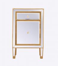 Elegant MF72035G - End Table 1 Drawer 18in. Wx13in. Dx29in. H in Gold