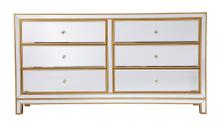 Elegant MF72036G - Cabinet 6 Drawers 60in. Wx18in. Dx32in. H in Gold