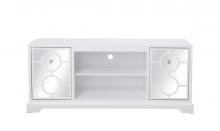 Elegant MF801WH - 60 In. Mirrored Tv Stand in White