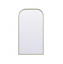 Elegant MR1FL3566BRS - Metal Frame Arch Full Length Mirror 35x66 Inch in Brass