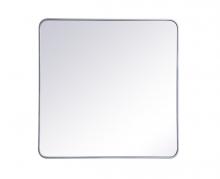 Elegant MR803636S - Soft Corner Metal Rectangular Mirror 36x36 Inch in Silver
