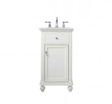 Elegant VF12319AW-VW - 19 Inch Single Bathroom Vanity in Antique White with Ivory White Engineered Marble