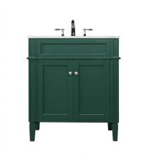 Elegant VF12530GN - 30 Inch Single Bathroom Vanity In Green
