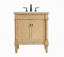 Elegant VF13030AB - 30 Inch Single Bathroom Vanity in Antique Beige