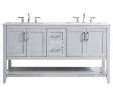 Elegant VF16060DGR - 60 Inch Double Bathroom Vanity in Grey