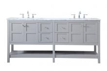 Elegant VF16572DGR - 72 Inch Double Bathroom Vanity in Gray