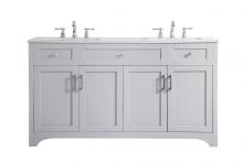 Elegant VF17060DGR - 60 Inch Double Bathroom Vanity in Grey