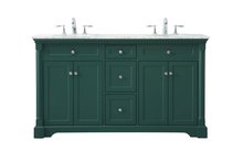 Elegant VF53060DGN - 60 Inch Double Bathroom Vanity Set in Green