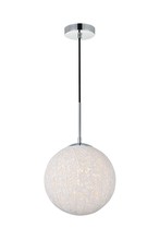 Elegant LD2233C - Malibu 1 Light Chrome Pendant With paper string ball