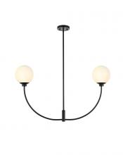 Elegant LD816D36BK - Nyomi 36 Inch Chandelier in Black