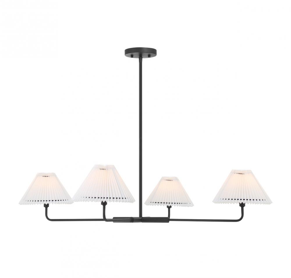 4-Light Chandelier in Matte Black