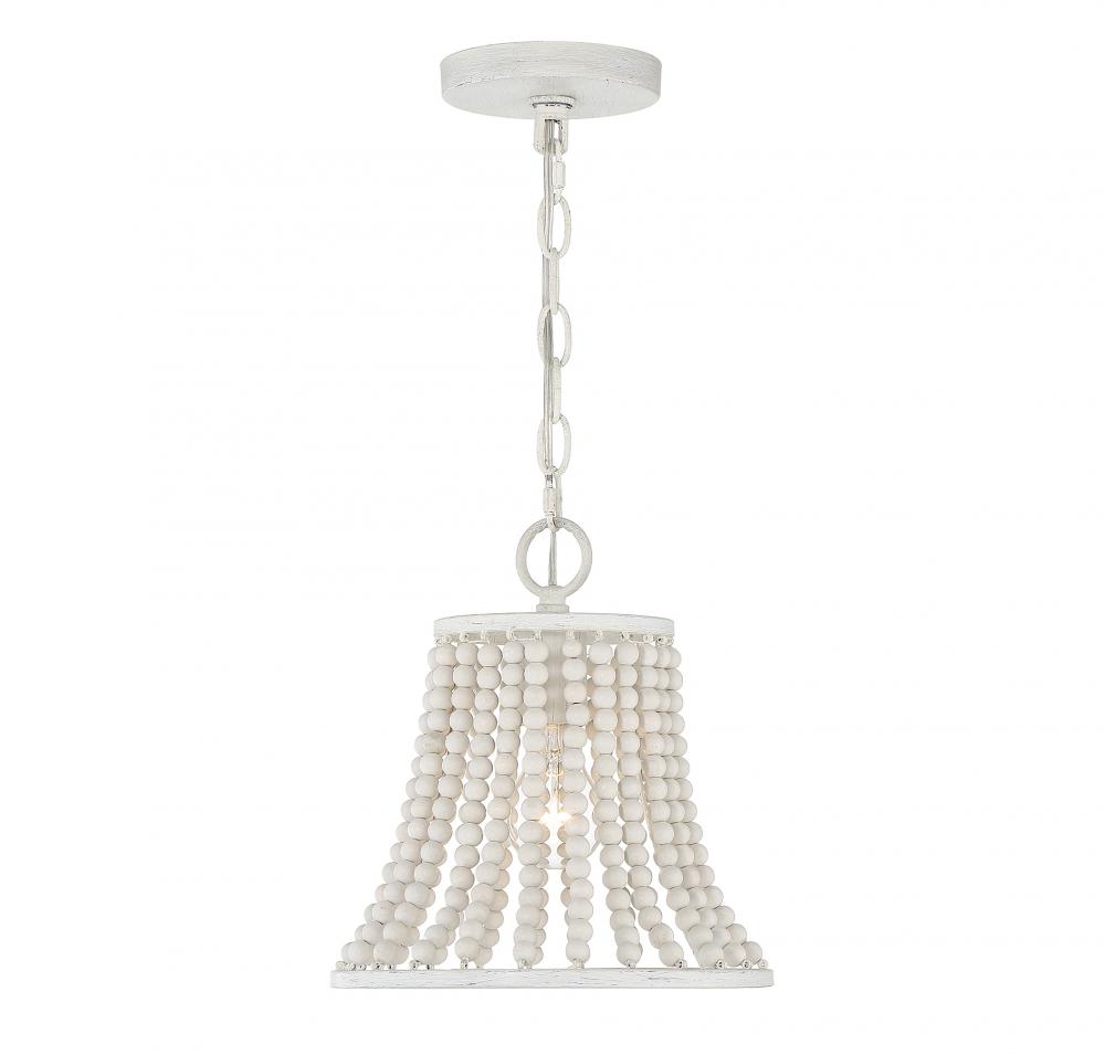 1-Light Pendant in Weathered White