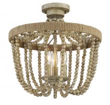 Savoy House Meridian M60002-97 - 3-Light Ceiling Light in Natural Wood with Rope