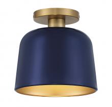 Savoy House Meridian M60067NBLNB - 1-Light Ceiling Light in Navy Blue with Natural Brass