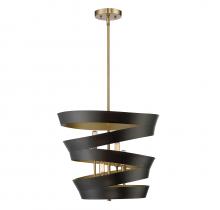 Savoy House Meridian M70009-46 - 4-Light Pendant in Matte Black with Gold
